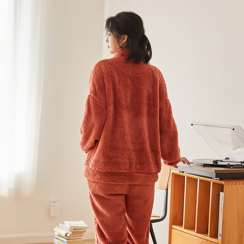 珊瑚绒加绒保暖韩版两件套睡衣 金喜彩本初睡衣/家居服套装