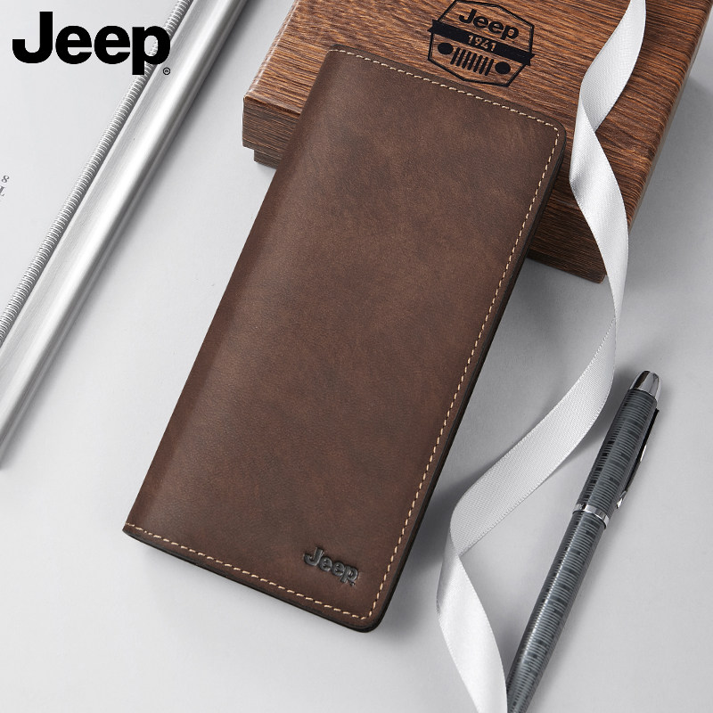 jeep2022新款男士长款真皮超薄钱包 jeep箱包钱包