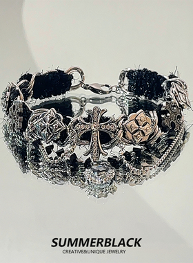 重工哥特十字架项圈脖子配饰