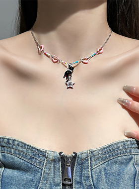 小猫星星吊坠爱心项链