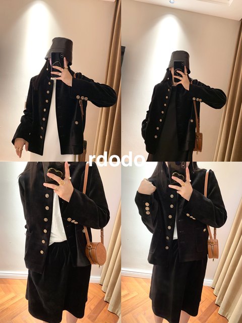 Japanese velvet short exquisite coat skirt
