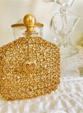 玻璃+黄铜分装欧式桌面手工编织