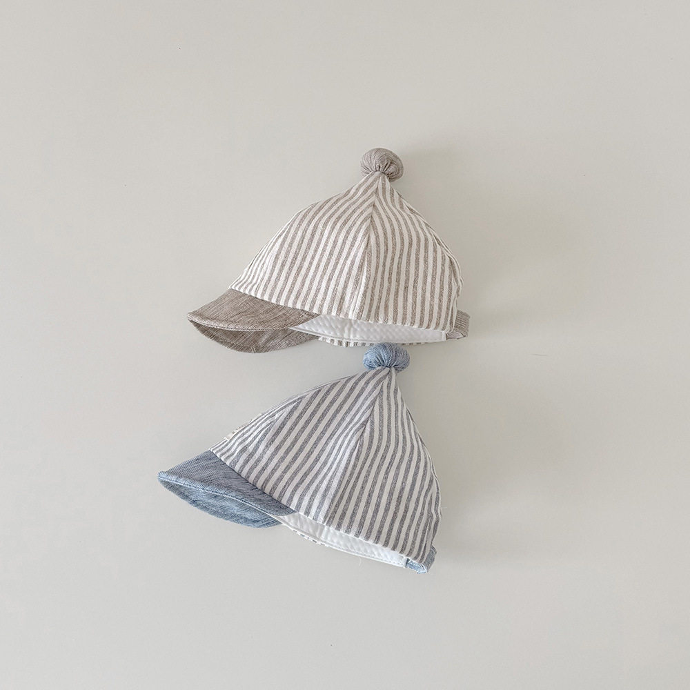 韩国宝宝帽子春秋新款ins球球条纹鸭舌帽小童婴儿防晒儿童遮阳帽,淘宝优惠券,粉丝福利购,淘宝优惠卷