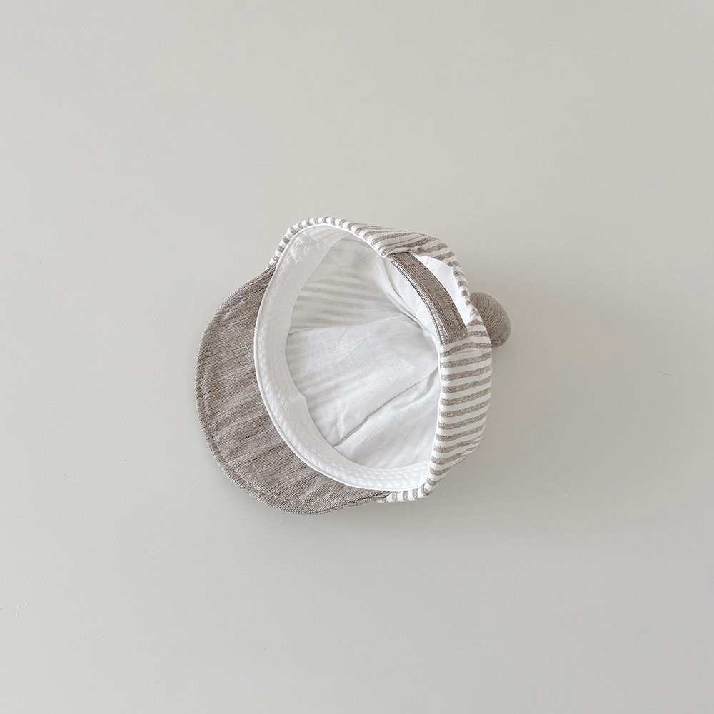 韩国宝宝帽子春秋新款ins球球条纹鸭舌帽小童婴儿防晒儿童遮阳帽,淘宝优惠券,粉丝福利购,淘宝优惠卷