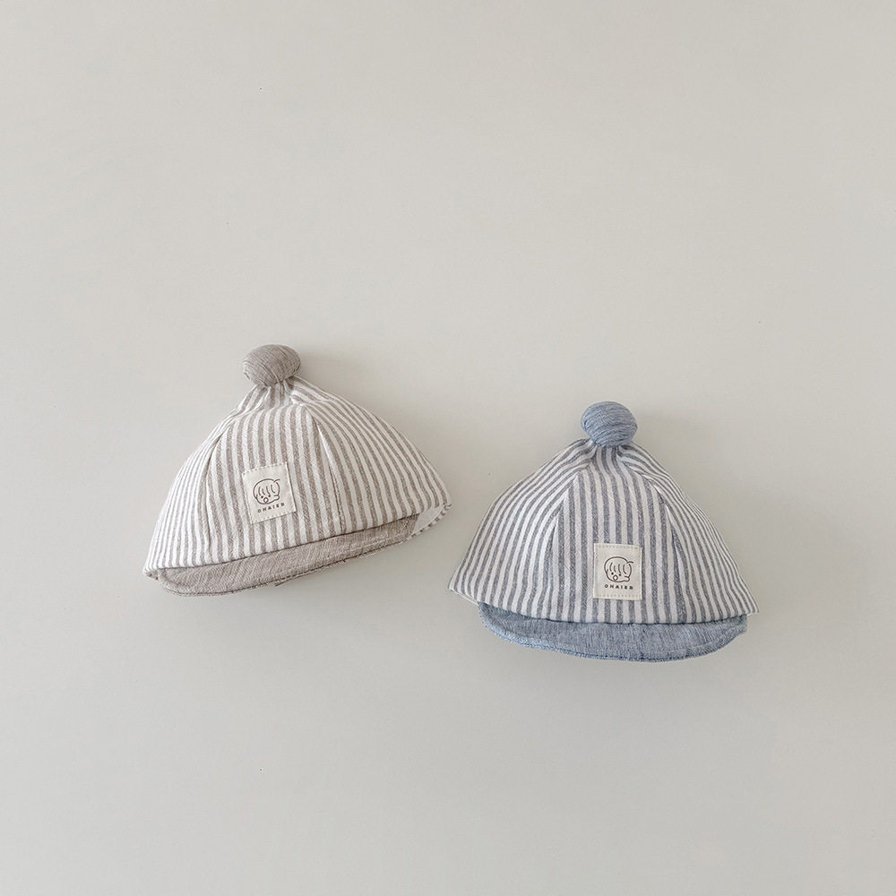 韩国宝宝帽子春秋新款ins球球条纹鸭舌帽小童婴儿防晒儿童遮阳帽,淘宝优惠券,粉丝福利购,淘宝优惠卷