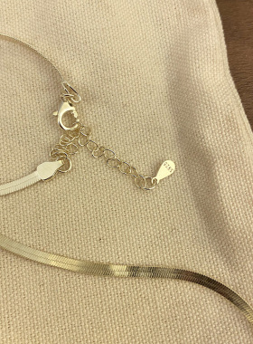 高级感choker光面蛇骨链s925银