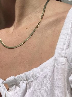 18k金钛钢冷淡风蛇骨链肯豆同款