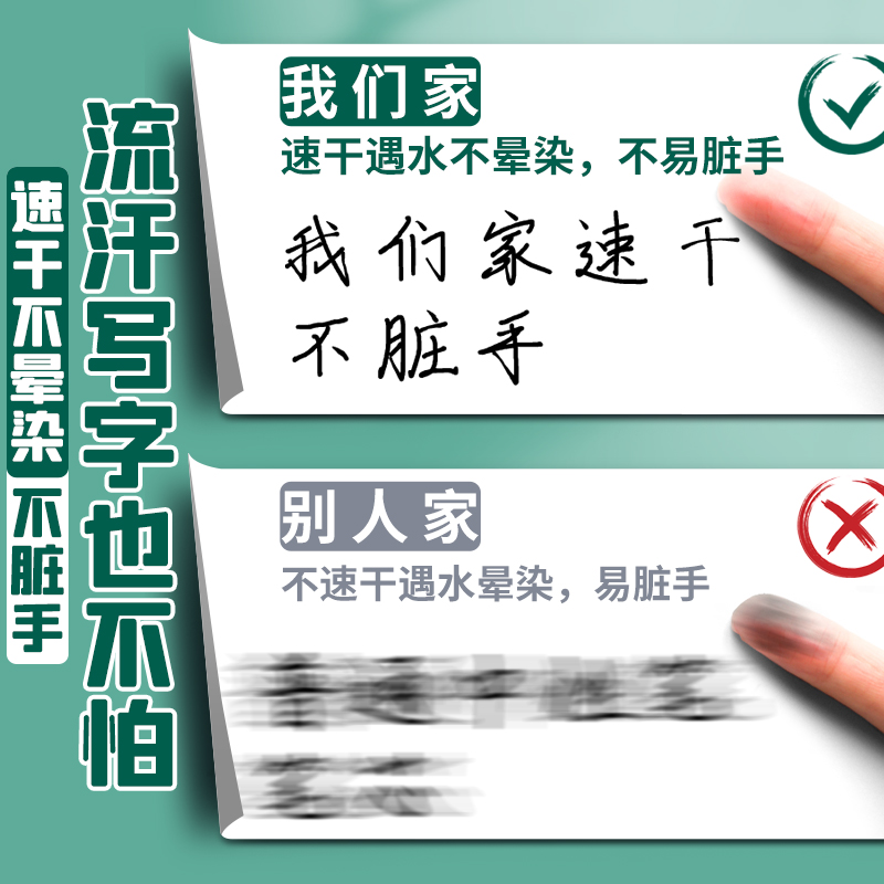 ST头按动笔芯按动笔中性笔0.5mm黑色黑笔芯速干大容量按压式葫芦头考试专用刷题笔头替芯水笔水性笔心替换芯-图2