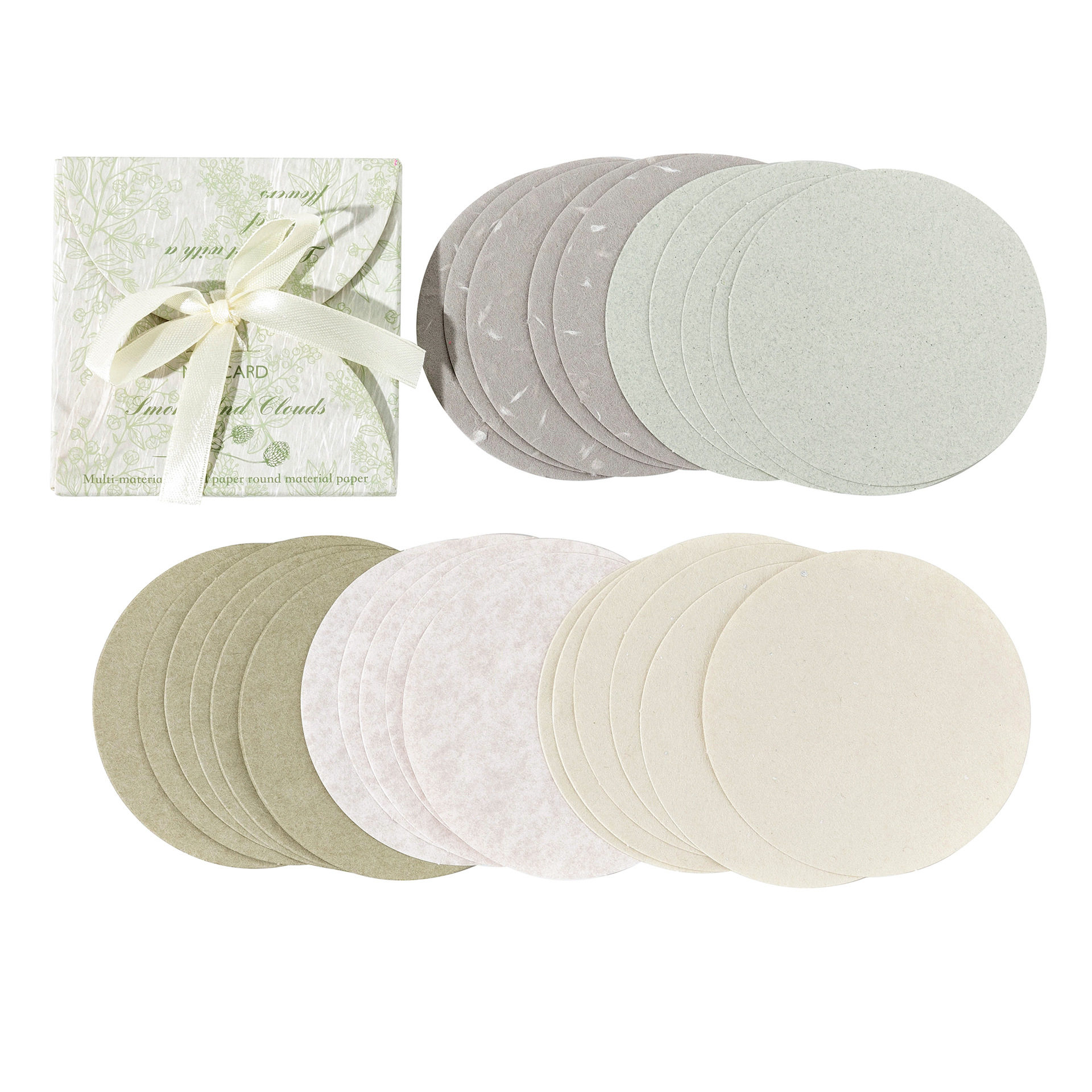 陌墨圆形素材纸 安然向风系列 ins基础百搭手帐DIY装饰便签30张入,淘宝优惠券,粉丝福利购,淘宝优惠卷