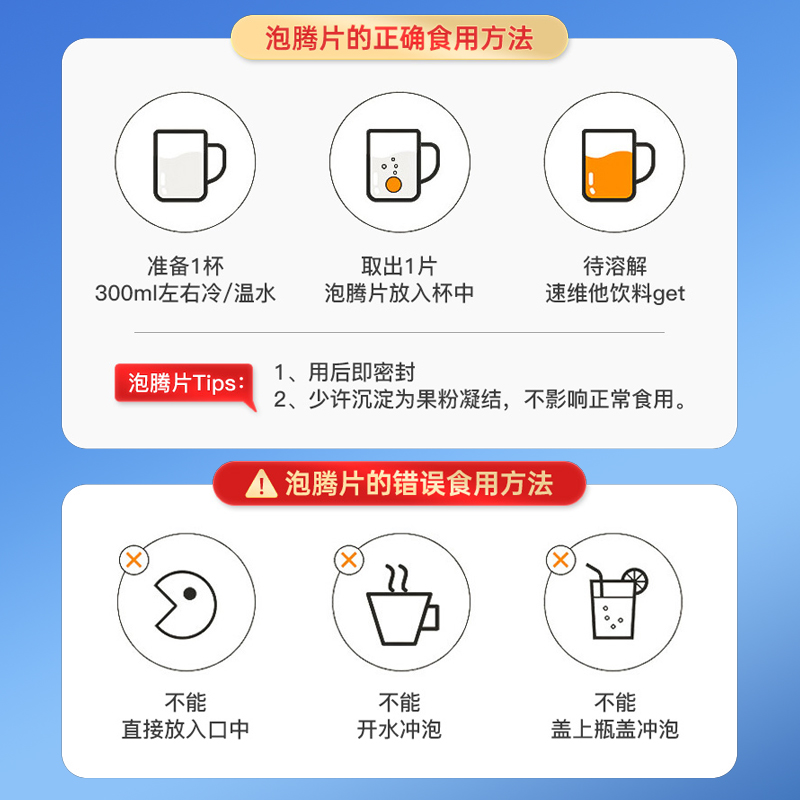 正和多种维生素c补钙铁锌泡腾片 正和保健食品维生素/复合维生素