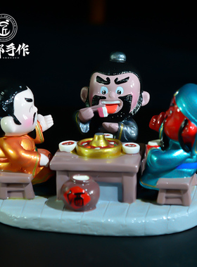 公仔人物可爱风泥塑四川工艺品