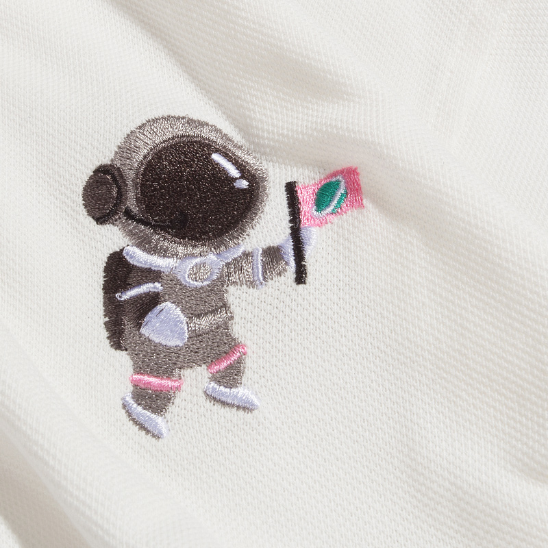 潮统旗舰店POLO衫短袖男夏季潮流纯棉NASA宇航员T恤刺绣翻领保罗情侣装体恤3