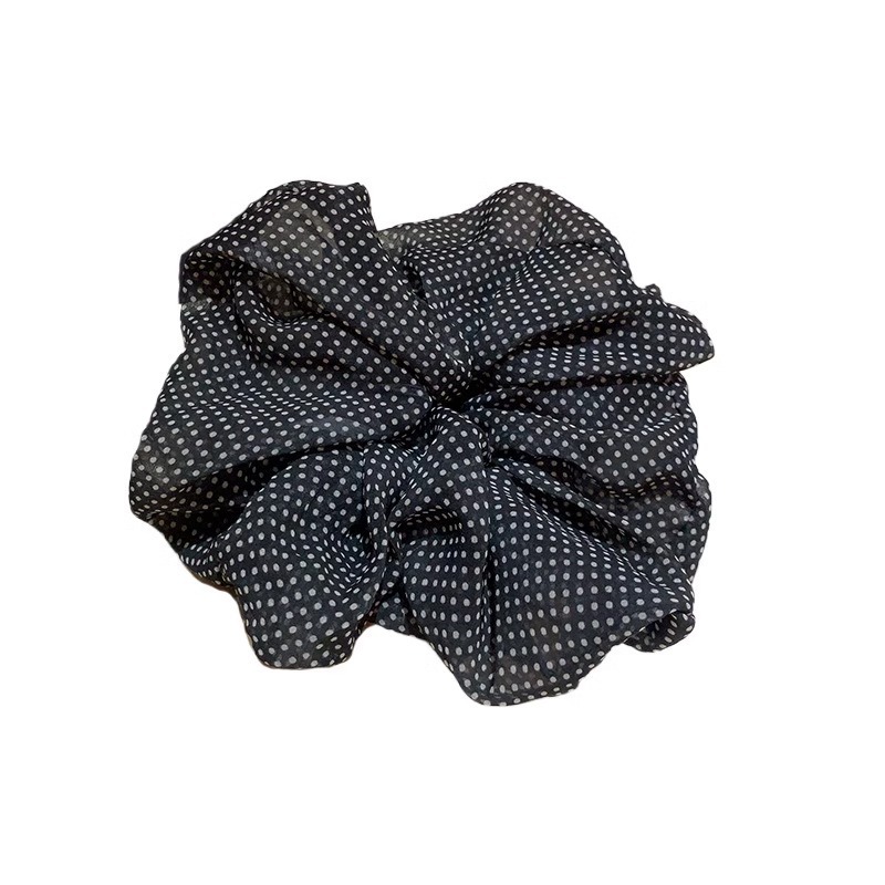 韩系温柔气质波点发圈大肠圈高级感雪纺纱超仙大头花网红甜美头绳 - 图3