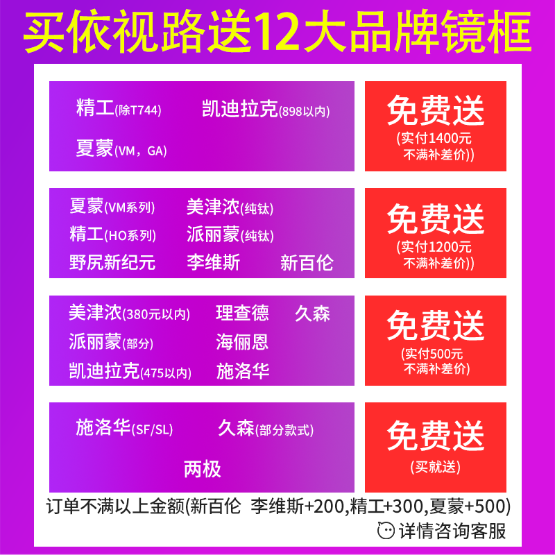 卫光眼镜专营店依视路钻晶a4防蓝光镜片a3非球面1.67 1.74眼镜片近视眼镜0