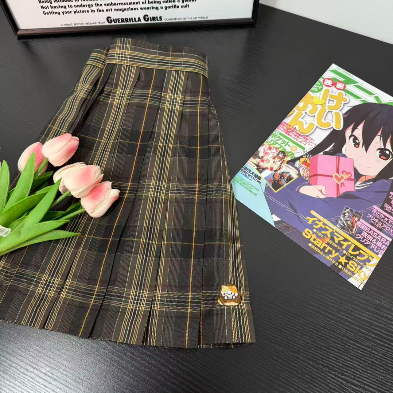 猫看花JK制服套装焦糖色开衫板栗猫格裙长袖毛衣三件套jk制服学院,淘宝优惠券,粉丝福利购,淘宝优惠卷