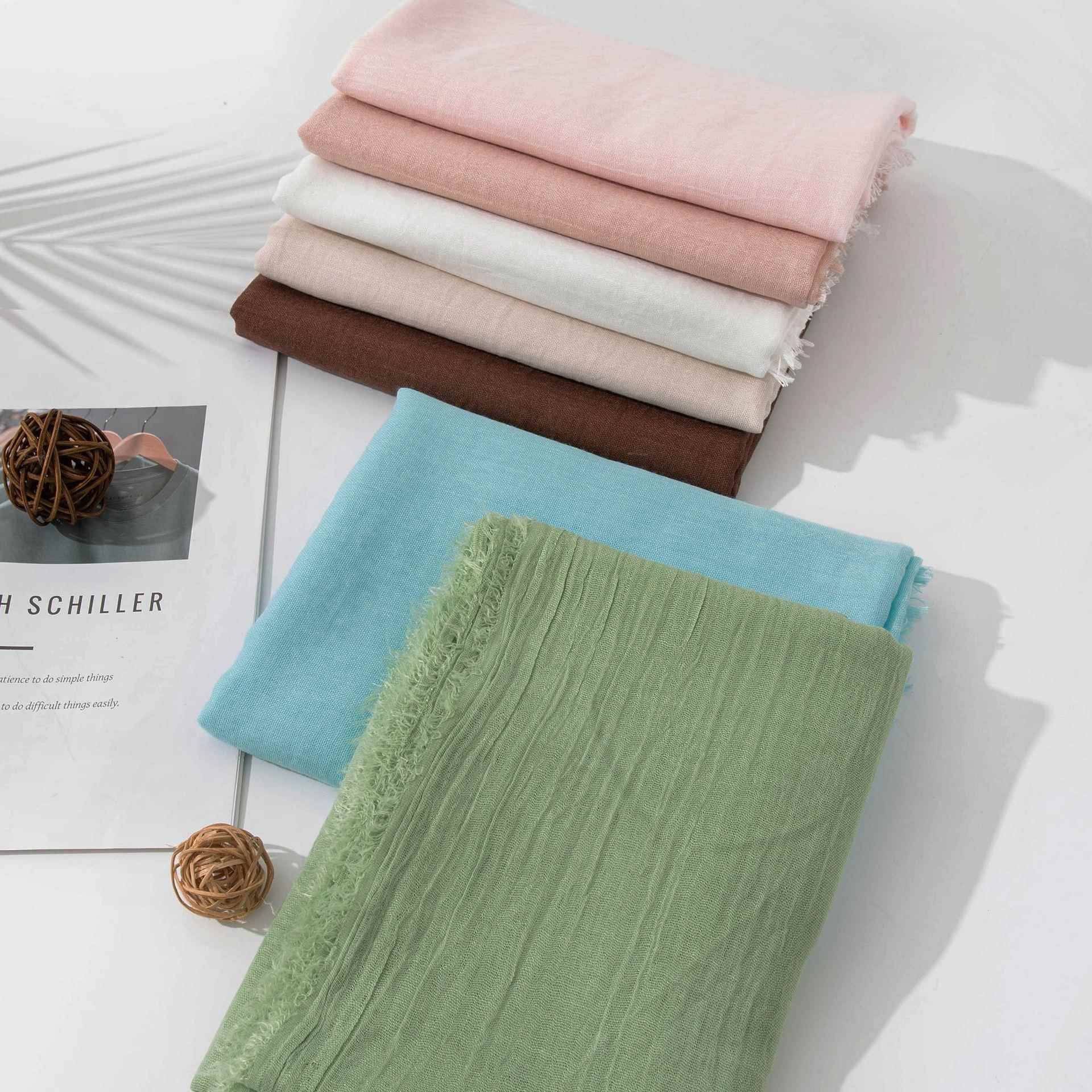 棉麻亚麻围巾女冬季长款韩版百搭秋冬薄披肩纱巾两用旅游红色丝巾,淘宝优惠券,粉丝福利购,淘宝优惠卷