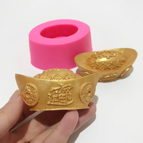 新款金元宝模具盐雕模具冰雕模具琼脂雕糖艺模具元宝香薰石膏模具 - 图1