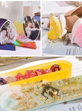 39款滴胶模具diy手工美甲托河流桌洗手板门铃钟表座硅胶模具S98
