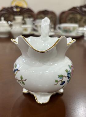 AYNSLEY 安兹丽 PEMBROKE 花鸟系列 英国描金摆件奶壶 装饰瓷壶