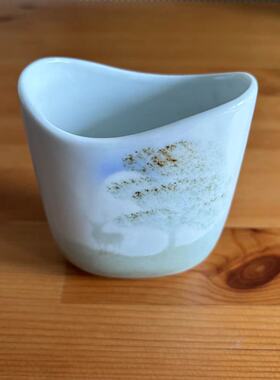 Highbank 苏格兰中古摆件扁花瓶 西洋收藏 Vintage 瓷器 装饰瓷瓶