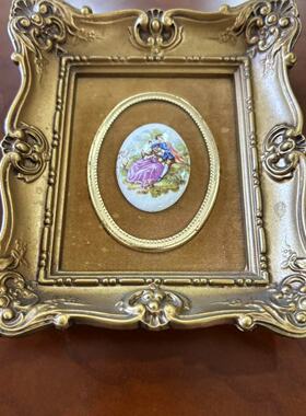 Vintage 法国 Cameo 卡梅奥 老相框瓷画摆件 收藏瓷器 墙面装饰画