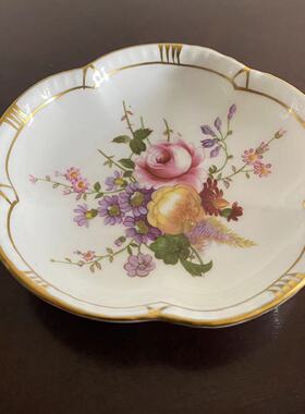 Royal Crown Derby 皇家皇冠德比 1979年中古描金五瓣花碟 首饰盘