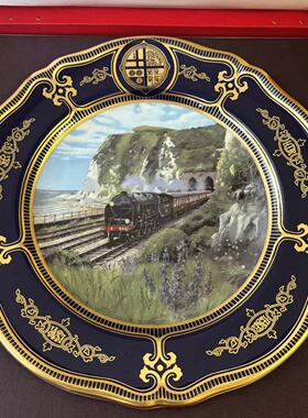 Spode 斯波德 英国约克国家铁路博物馆 金箭列车限量鎏金收藏盘
