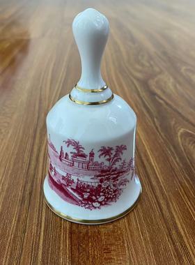 Spode 斯波德中古描金纹饰西洋风景画餐铃摆件 召唤摇铃 英国铃铛