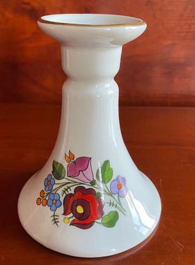 Kalocsa 匈牙利 Hungary 卡洛萨手工瓷器摆件 收藏手绘装饰瓷烛台