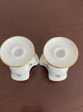 Augarten Vienna 奥格腾维也纳 奥地利名瓷手绘描金烛台 装饰摆件