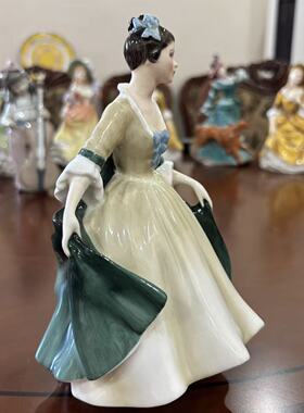 Royal Doulton 皇家道尔顿 英国中古收藏 1960年西洋瓷偶娃娃绿色