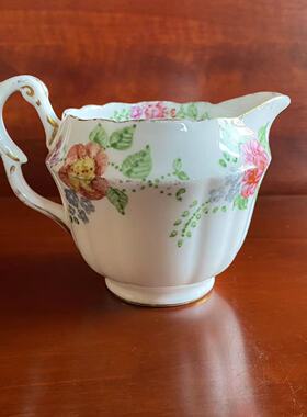Crown Staffordshire 皇冠斯塔福德郡 30年代手绘古董奶壶 奶杯