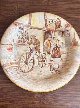 Newhall Hanley 英国中古收藏风景碟 斯塔福德郡装饰小画摆件瓷盘