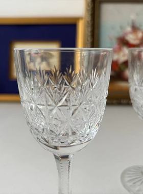 Thomas Webb 托马斯韦伯 英国绝版水晶红酒杯 手工切割精美甜酒杯