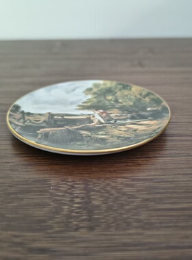 COALPORT 科尔波特 英国描金博物馆收藏复刻小碟 欧洲风景装饰盘