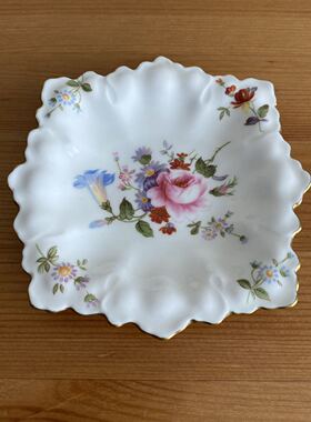 Royal Crown Derby 皇家皇冠德比 骨瓷描金花边装饰盘 八角小碟