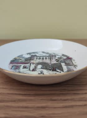 皇家伍斯特 Royal Worcester 风景收藏装饰盘 英国骨瓷玄关摆件碟