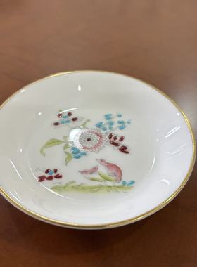 Royal Worcester 皇家伍斯特 英国中古收藏孤品手绘花鸟摆件小碟