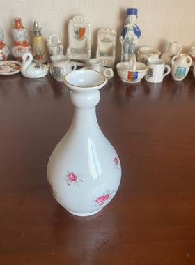 Coalport 科尔伯特英国骨瓷花卉描金花瓶摆件 中古收藏玄关瓷水瓶