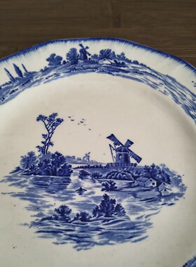 Royal Doulton 皇家道尔顿 英国中古收藏瓷碟 欧洲风景青花装饰盘