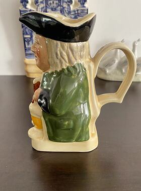 Tony Wood 斯塔福德 Toby Jug 装饰啤酒杯 中古瓷杯摆件 老瓷器