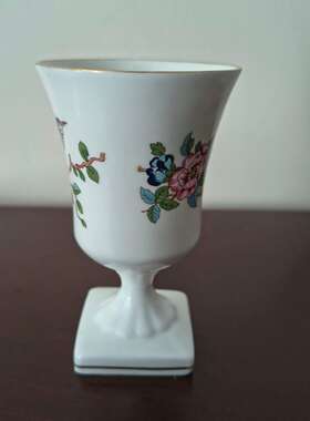 AYNSLEY 安兹丽 PEMBROKE 花鸟系列高脚摆件花瓶 英国骨瓷高脚杯