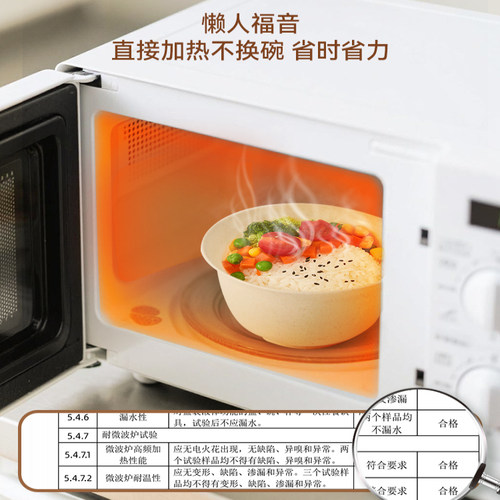 一次性饭碗食品级家用加厚耐高温碗筷套装结婚大野餐户外稻壳餐具 - 图1
