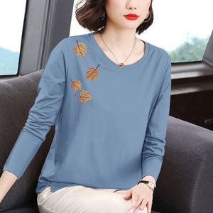 南极人官方正品妈妈纯棉长袖t恤女秋装宽松上衣中老年妇女装全棉