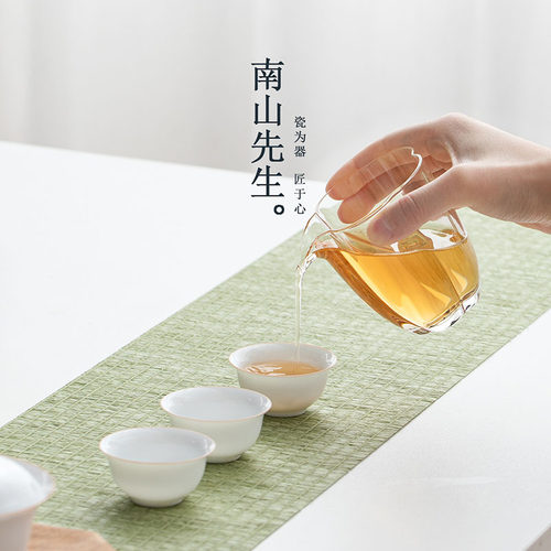 南山先生海棠玻璃公道杯轻奢高档分茶器家用泡茶公杯功夫茶具配件 - 图2