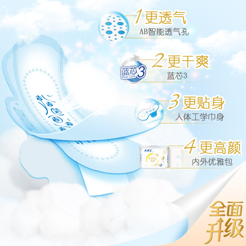 abc迷你带护翼日用组合女卫生巾 南徐家居卫生巾