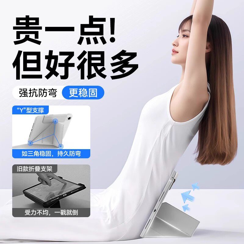 适用ipadA16保护套3+Y折磁吸拆分带笔槽A3354/A3355亚克力防弯ipad第11代2025新款搭扣A3356多角度支撑平板壳,淘宝优惠券,粉丝福利购,淘宝优惠卷