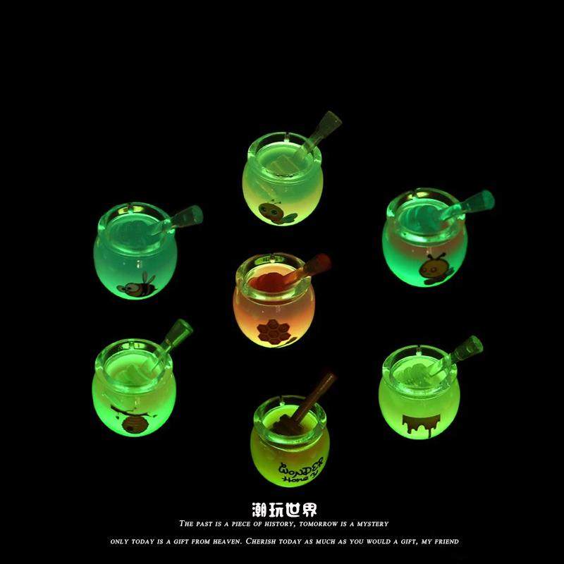 【熊二的蜜罐】高颜值夜光渐变双色蜂蜜罐子仿真迷你模型玩具摆件,淘宝优惠券,粉丝福利购,淘宝优惠卷