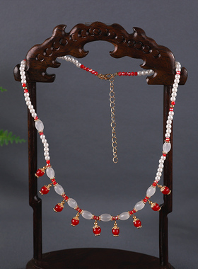 新中式古风汉服旗袍璎珞短项链超仙少女国风高颜值百搭颈饰配饰女
