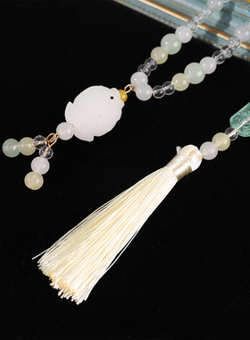 锦鲤抄年年有鱼百搭流苏璎珞项链